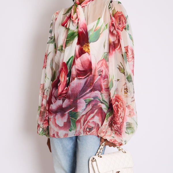 DOLCE & GABBANA ミニスカート 赤 花柄 38 シルク100% Dolce & Gabbana floral-print Mini Skirt | Red | FARFETCH