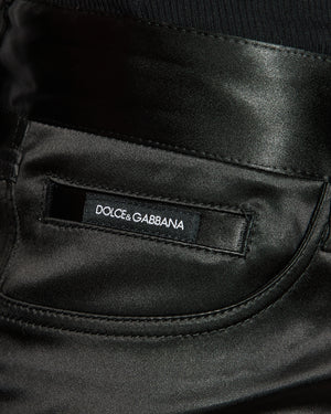Dolce & Gabbana Black Satin Long Shorts Size IT 38 (UK 6)