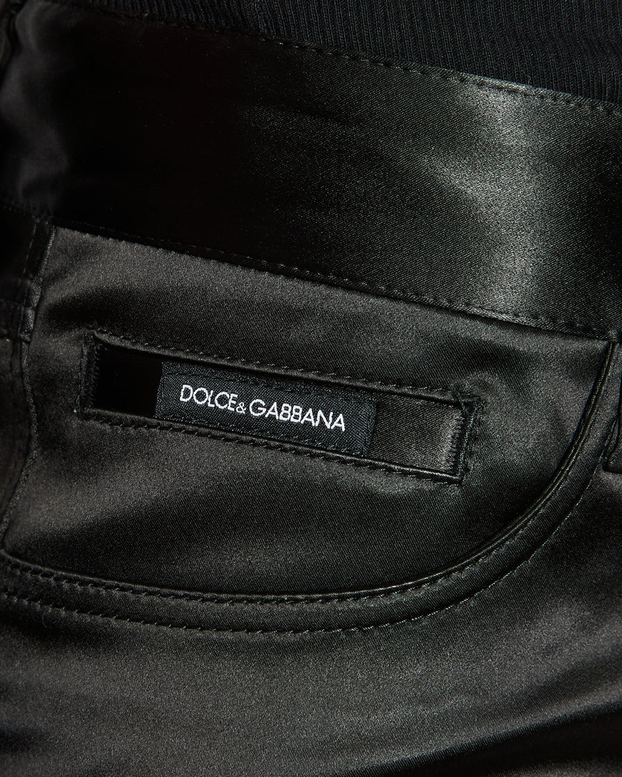 Dolce & Gabbana Black Satin Long Shorts Size IT 38 (UK 6)