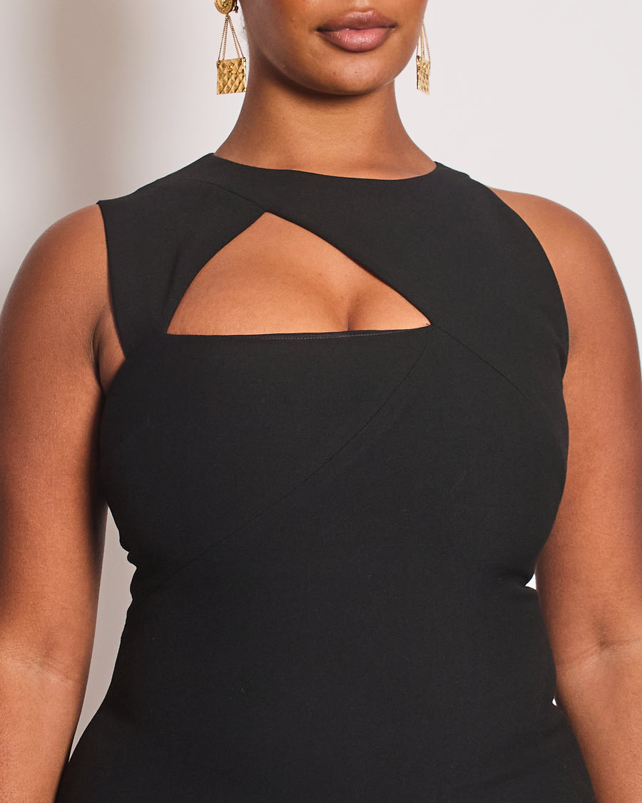 Versace Black Sleeveless Dress with Cut-out Detail Size IT 46 (UK 14)