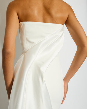 Solace London White Kinsley Strapless Maxi Dress Size UK 8