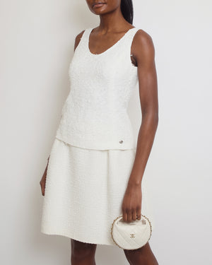 Chanel White Tweed Two-Piece Skirt and Vest Set FR 40 (UK 12)