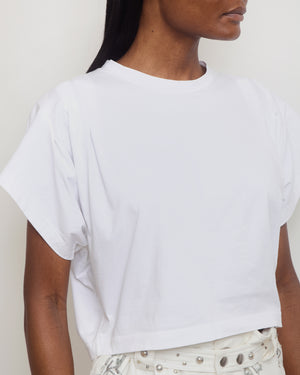 Isabel Marant White Over-Sized Short Sleeve Cropped T-Shirt Size S (UK 8)