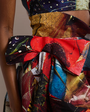 Alexander McQueen Multi-Colour Bosch Asymmetric Gown with Slash Details IT 40 (UK 8)