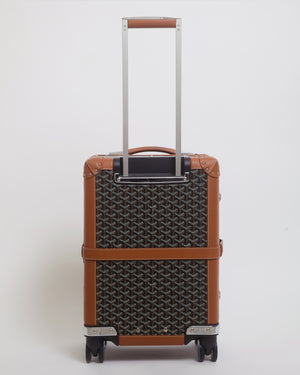 Goyard Bourget Cabin Suitcase in Brown and Grey Canvas Hand Lugagge