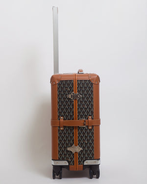Goyard Bourget Cabin Suitcase in Brown and Grey Canvas Hand Lugagge