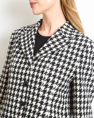 Gucci Black and White Houndstooth Wool Blazer Jacket Size IT 44 (UK 12)