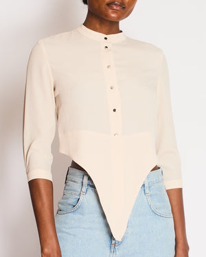 Like Yana Blush Pink Silk Long Sleeve Cardi Top Size S (UK 8)