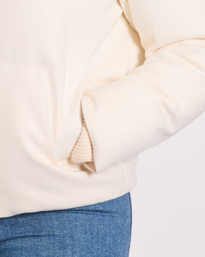 Loro Piana Cream Cashmere Puffer Down Jacket with Cuffed Sleeves Details Size IT 44 (UK 12) RRP 4200£