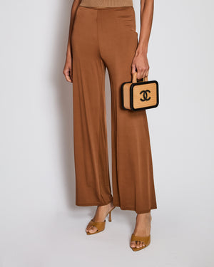 Cult Gaia Tavern-Hued Sateen Jersey Straight Leg Pants Size US 2 (UK 6) RRP £380