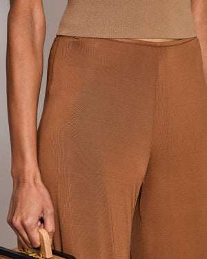 Cult Gaia Tavern-Hued Sateen Jersey Straight Leg Pants Size US 2 (UK 6) RRP £380