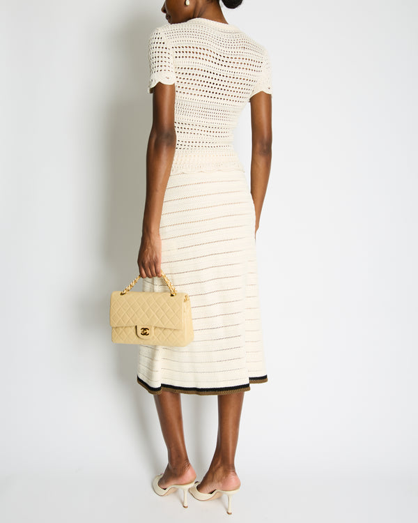 Amiri White Crochet Short-Sleeve Top FR 36 (UK 8)