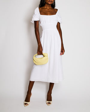 Faithfull The Brand White Midi Linen Dress Size S (UK 8)