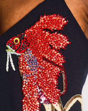 Mary Katrantzou Navy Caraco Dress with Embellishment Size XS (UK 6)