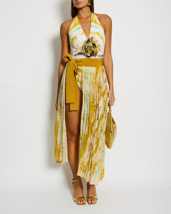 Silvia Tcherassi Multi-Colour Abstract Swimsuit and Wrap Skirt Set Size XS (UK 6)