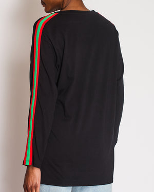Gucci Navy Long Sleeve Cities Oversized Sweatshirt with Sequin Tiger Detail Size XS (UK 6)
