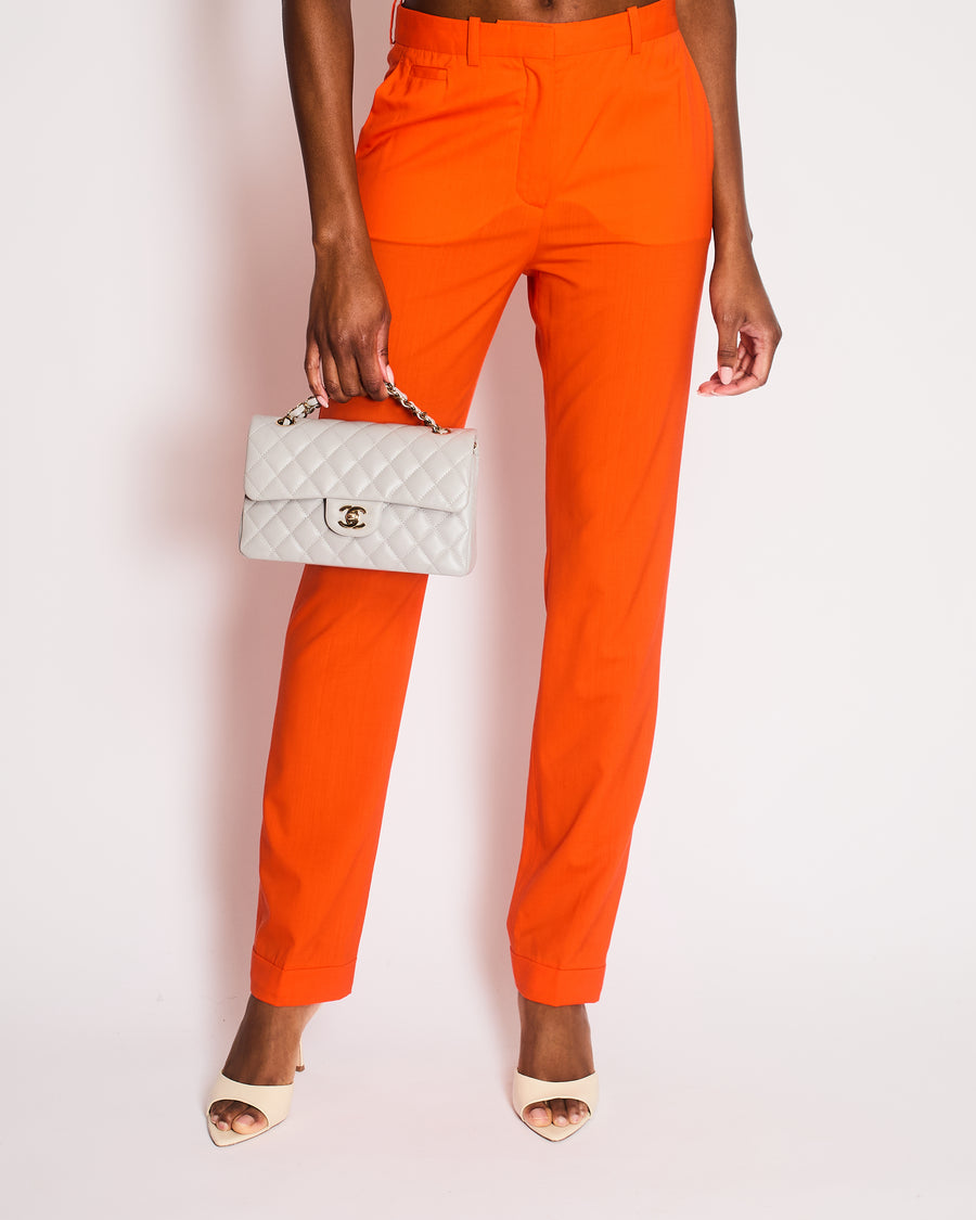 Hermes Bright Orange Tailored Trousers FR 38 Size UK 8