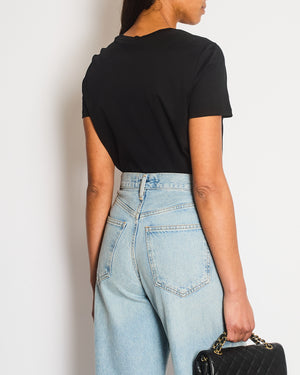 Chanel 20S Black T-Shirt with Cut-Out Front Detailing Size FR 34/36 (UK 6/8) RRP £1,450
