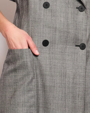 Louis Vuitton Grey Houndstooth Double Breasted Blazer Dress with Cape Sleeve Details FR 38 (UK 10)