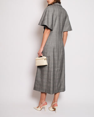 Louis Vuitton Grey Houndstooth Double Breasted Blazer Dress with Cape Sleeve Details FR 38 (UK 10)