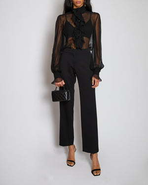 Tom Ford Black Tailored Trousers with Pleat Detail Size IT 42 (UK 10)