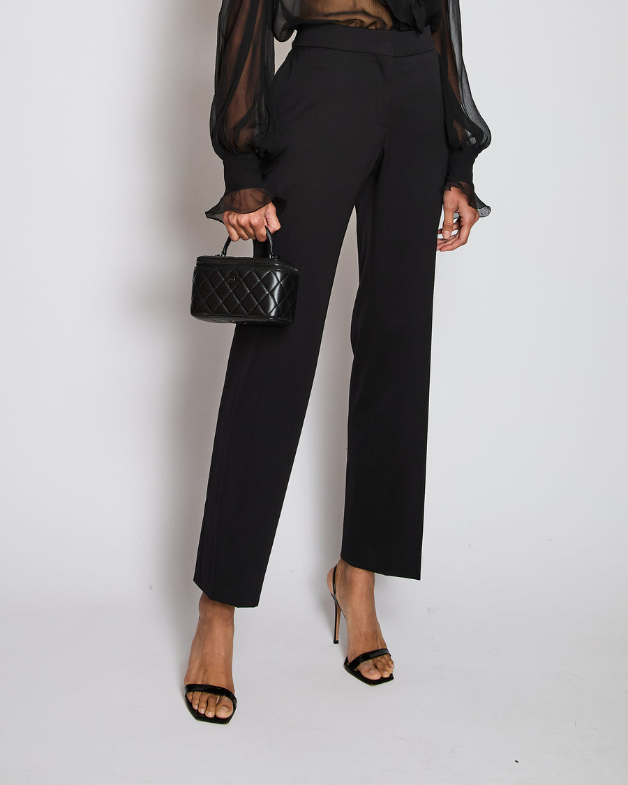 Tom Ford Black Tailored Trousers with Pleat Detail Size IT 42 (UK 10)