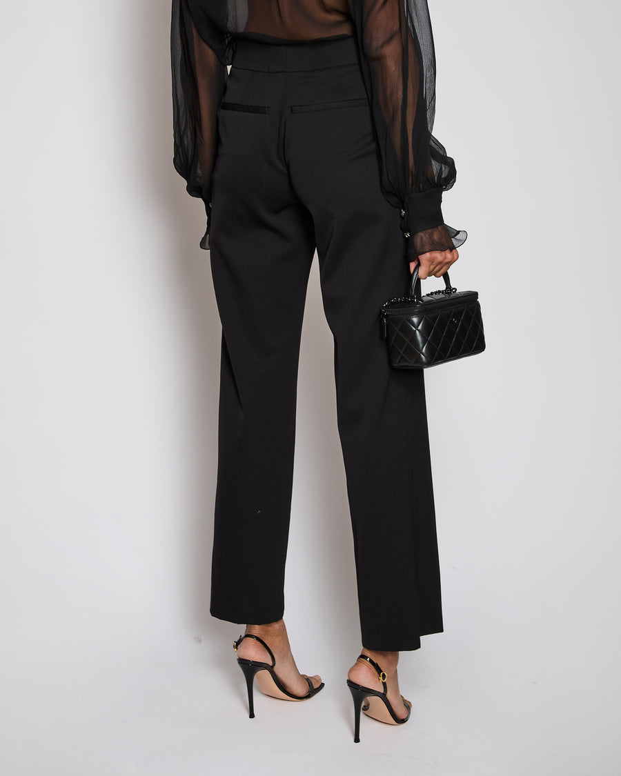 Tom Ford Black Tailored Trousers with Pleat Detail Size IT 42 (UK 10)