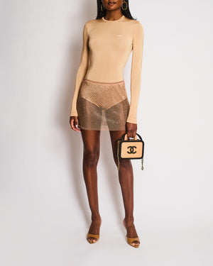 Skims Bronze Mini Skirt with Crystal Detail Size S (UK 8-10)
