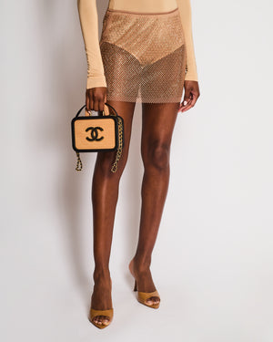 Skims Bronze Mini Skirt with Crystal Detail Size S (UK 8-10)