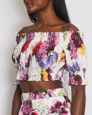 Dolce & Gabbana Purple Hydrangea Print Top with Matching Shorts Size IT 38/40 (UK 6/8)