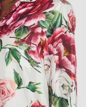 Dolce & Gabbana Red Floral Shirt with Matching Trouser Set Size IT 40/42 (UK 8/10)