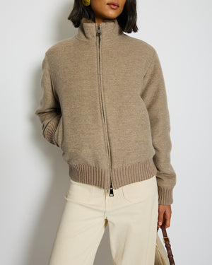 Ogier Brown Long Sleeve Cashmere Jacket with Sable Lining Detail Size IT 42 (UK 10)