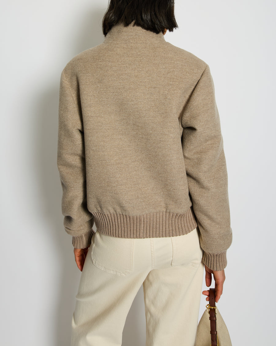 Ogier Brown Long Sleeve Cashmere Jacket with Sable Lining Detail Size IT 42 (UK 10)