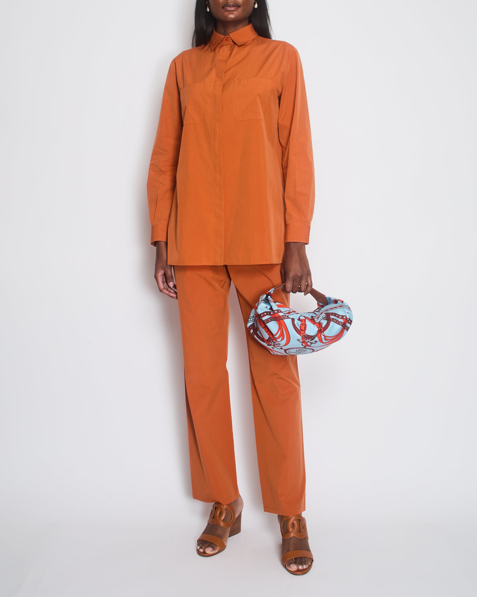 Loro Piana　コットンスカート　ブラウン　サイズ42 Loro Piana コットンスカート ブラウン サイズ42