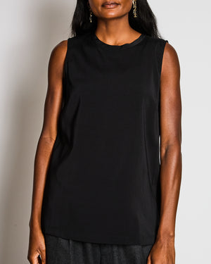 Brunello Cucinelli Black Silk Sleeveless Top Size XL (UK 14/16)