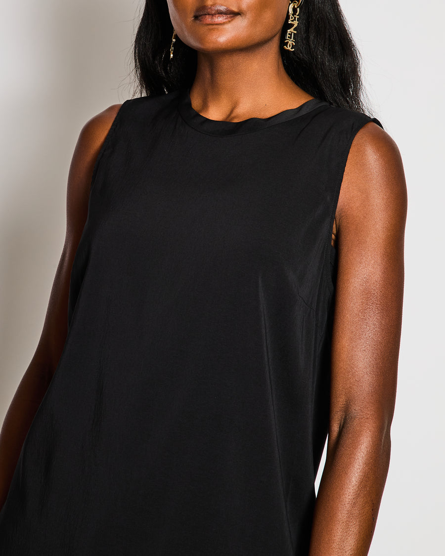 Brunello Cucinelli Black Silk Sleeveless Top Size XL (UK 14/16)