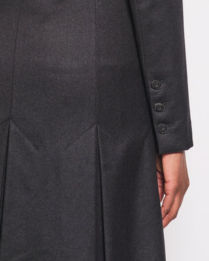 Chanel Charcoal Wool Trench Coat with CC Logo Buttons Detailing Size FR 42 (UK 14)