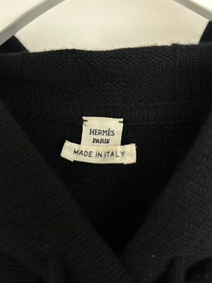 Hermès Black Voyage Knit Hoodie Size FR 40 (UK 12)
