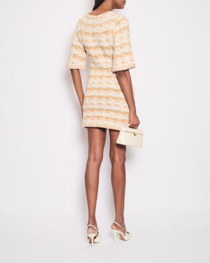 cream chanel tweed dress Chanel Cream Tweed Dress