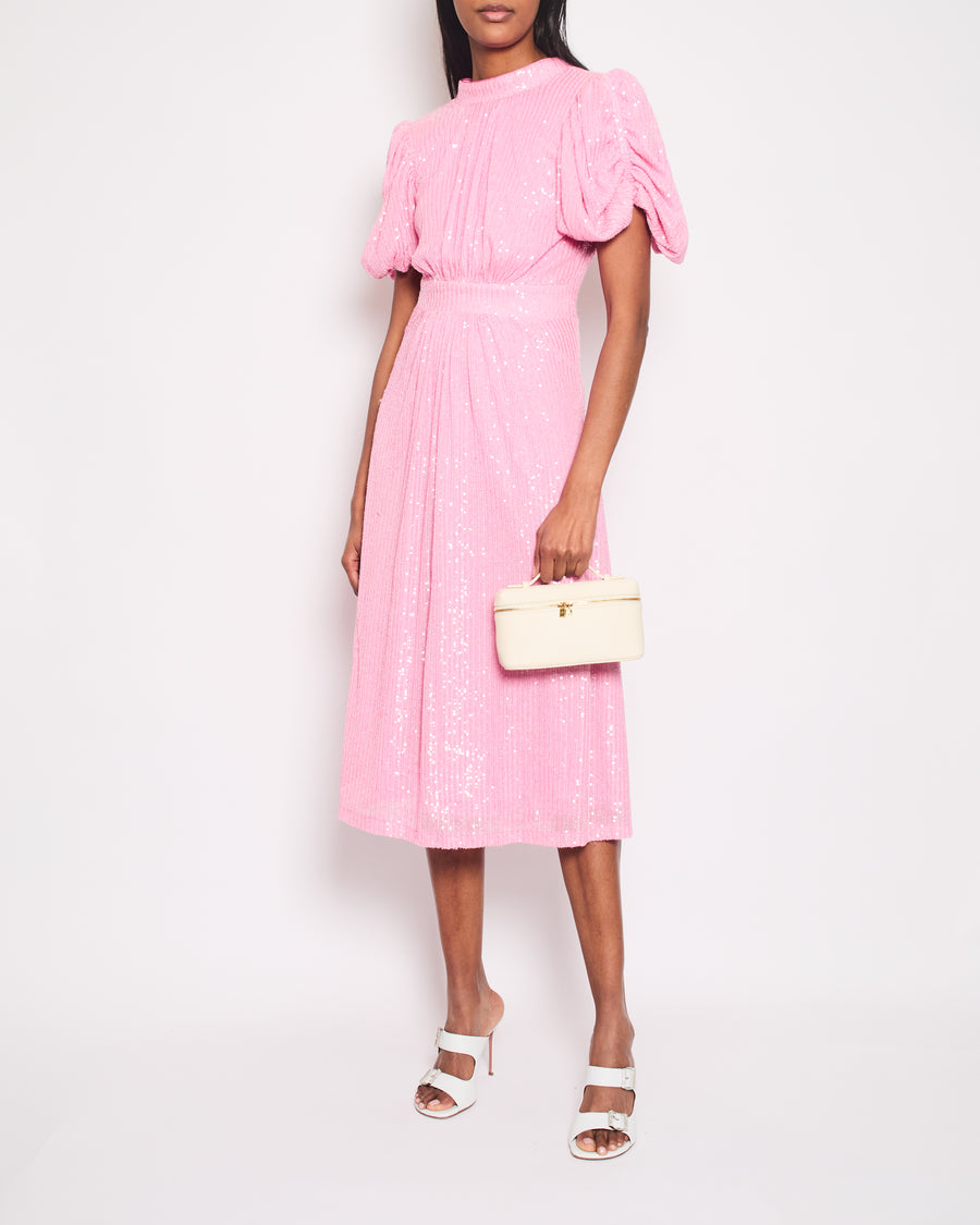 pink rotate dress Rotate Birger Christensen Short Pink Mesh Dress