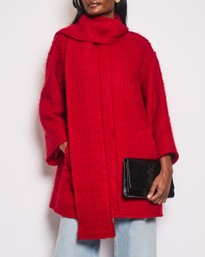 Dolce & Gabbana Red Wool Jacket with Scarf Detail Size IT 40 (UK 8)