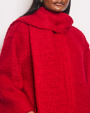 Dolce & Gabbana Red Wool Jacket with Scarf Detail Size IT 40 (UK 8)