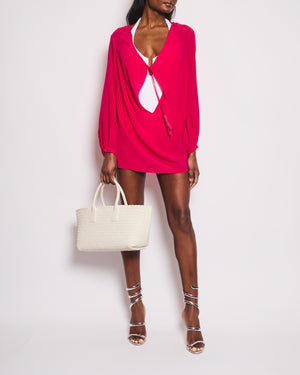 Saint Laurent Pink Silk Tunic Dress with Tassel Detail Size FR 42 (UK 14)