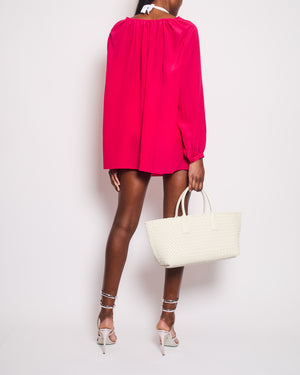 Saint Laurent Pink Silk Tunic Dress with Tassel Detail Size FR 42 (UK 14)