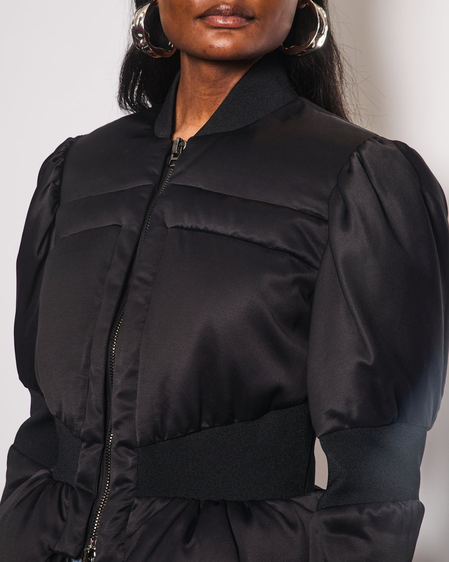 Tom Ford Black Padded Jacket with Waist and Sleeve Details Size IT 44 (UK 12)