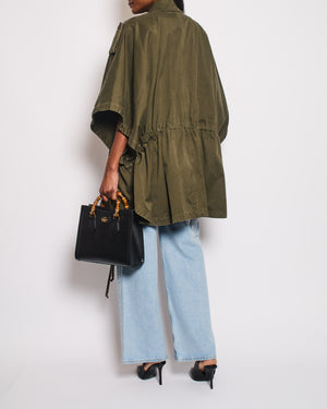 Saint Laurent Khaki Cape Jacket with Pocket Detail One size