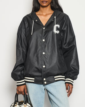 Céline Black and White Rain Jacket with Logo Details Size FR 38 (UK 10)