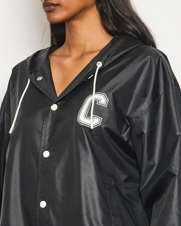 Céline Black and White Rain Jacket with Logo Details Size FR 38 (UK 10)
