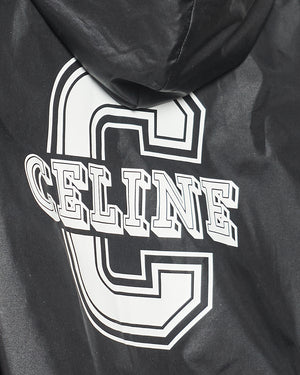Céline Black and White Rain Jacket with Logo Details Size FR 38 (UK 10)