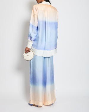 Zimmermann Ombre Blue, Pink & White Two-Piece Shirt and Trouser Set Size 0 (UK 8)